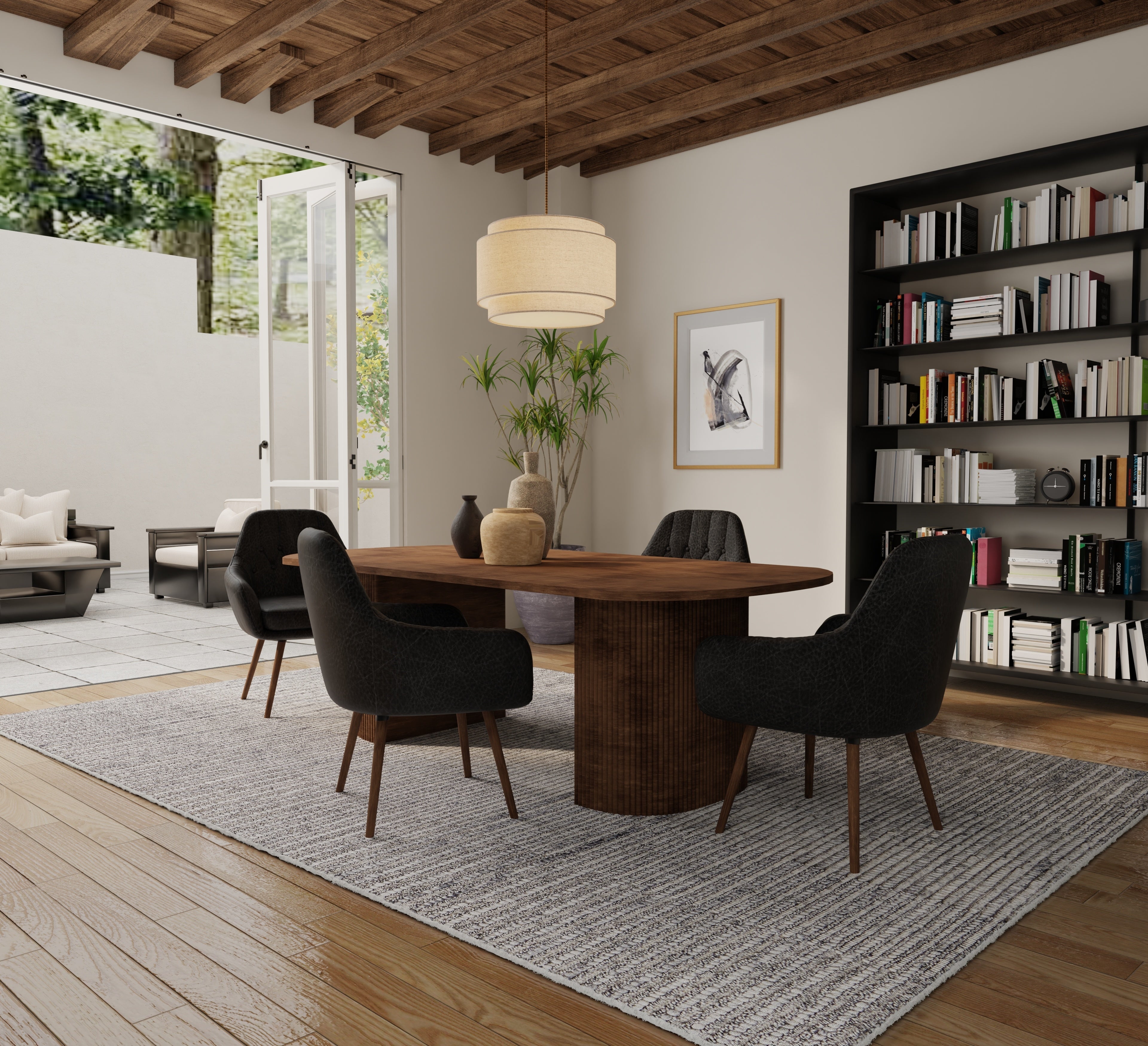 Herrick Modern Solid - Ivory/Gray Area Rug