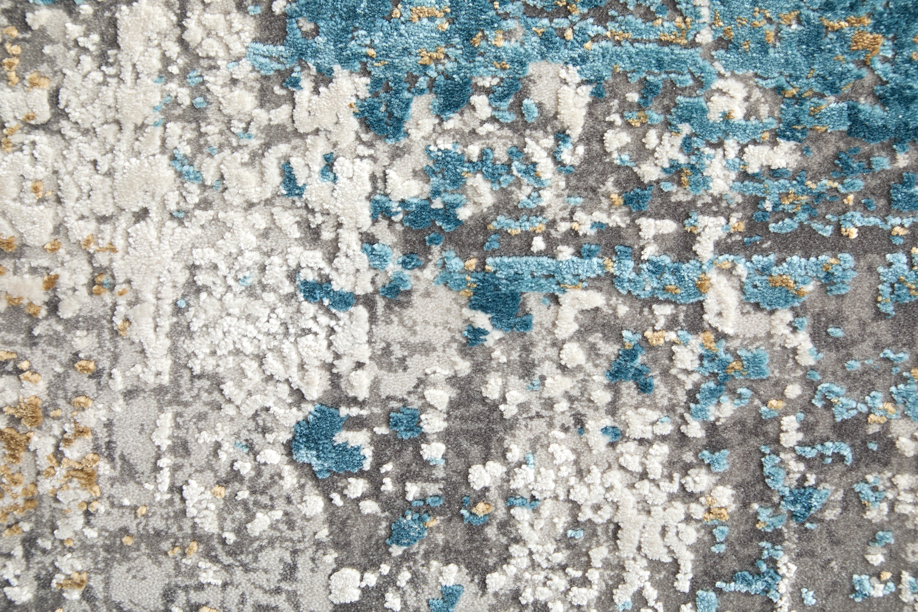 Cadiz Modern Abstract - Ivory/Blue/Gold Area Rug