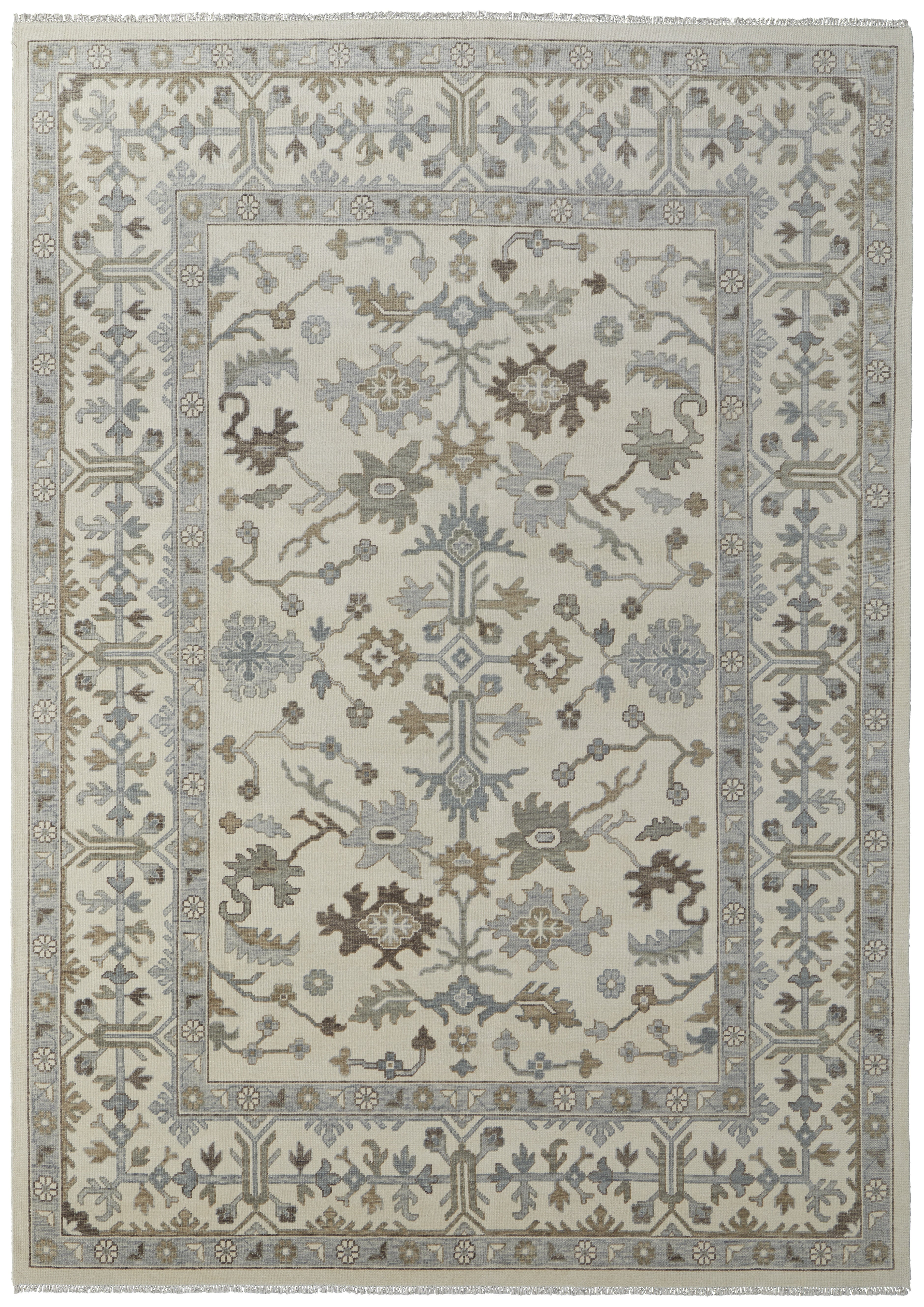 Karina Transitional Floral & Botanical - Ivory/Gray/Brown Area Rug