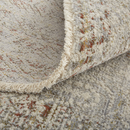 Kaia Transitional Distressed - Tan/Ivory/Orange Area Rug