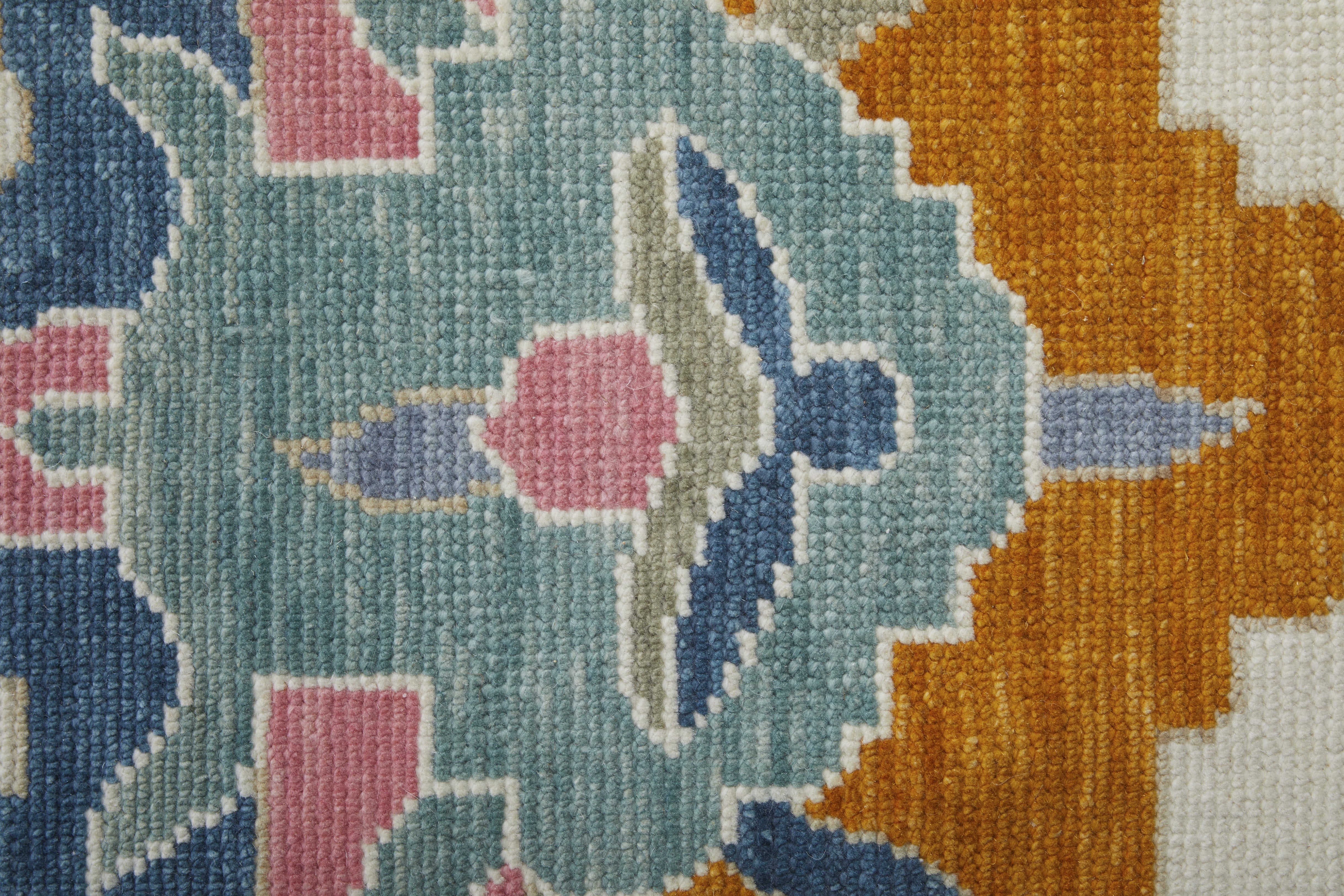 Karina Transitional Floral & Botanical - Ivory/Blue/Pink Area Rug