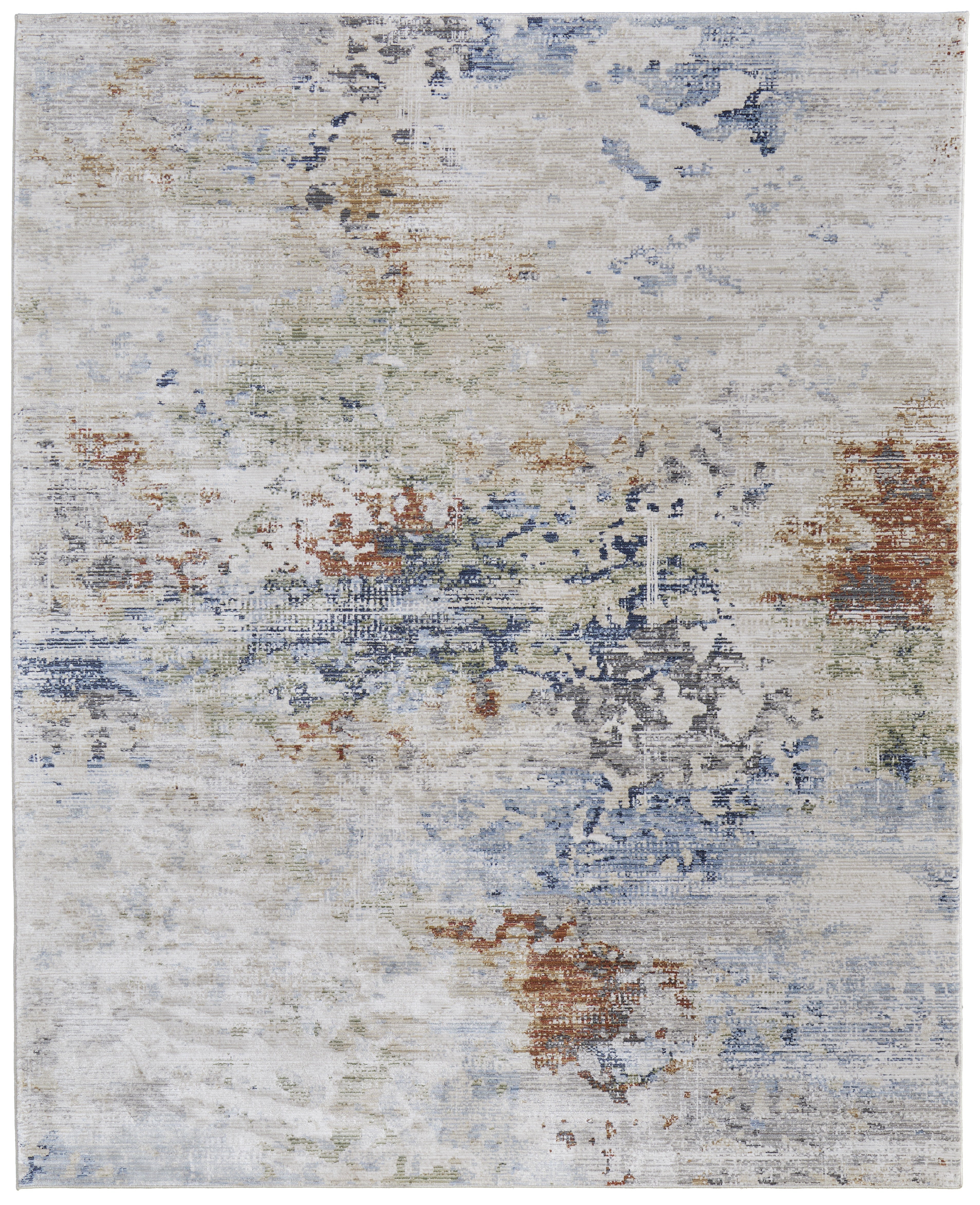 Sonora Modern Abstract - Ivory/Blue/Red Area Rug