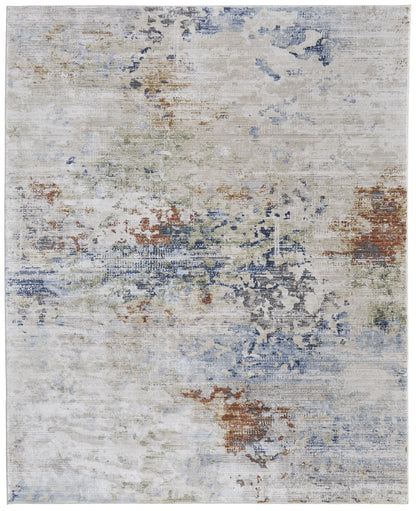 Sonora Modern Abstract - Ivory/Blue/Red Area Rug