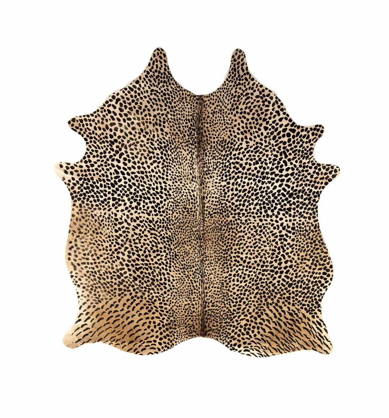 Leopard Print Hide Rug - Brown & Black