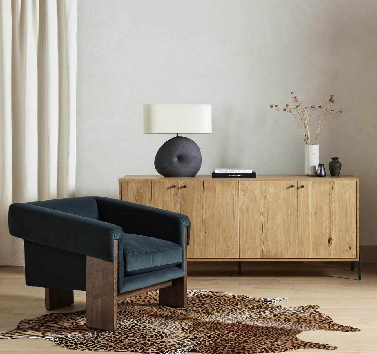 Leopard Print Hide Rug - Brown & Black