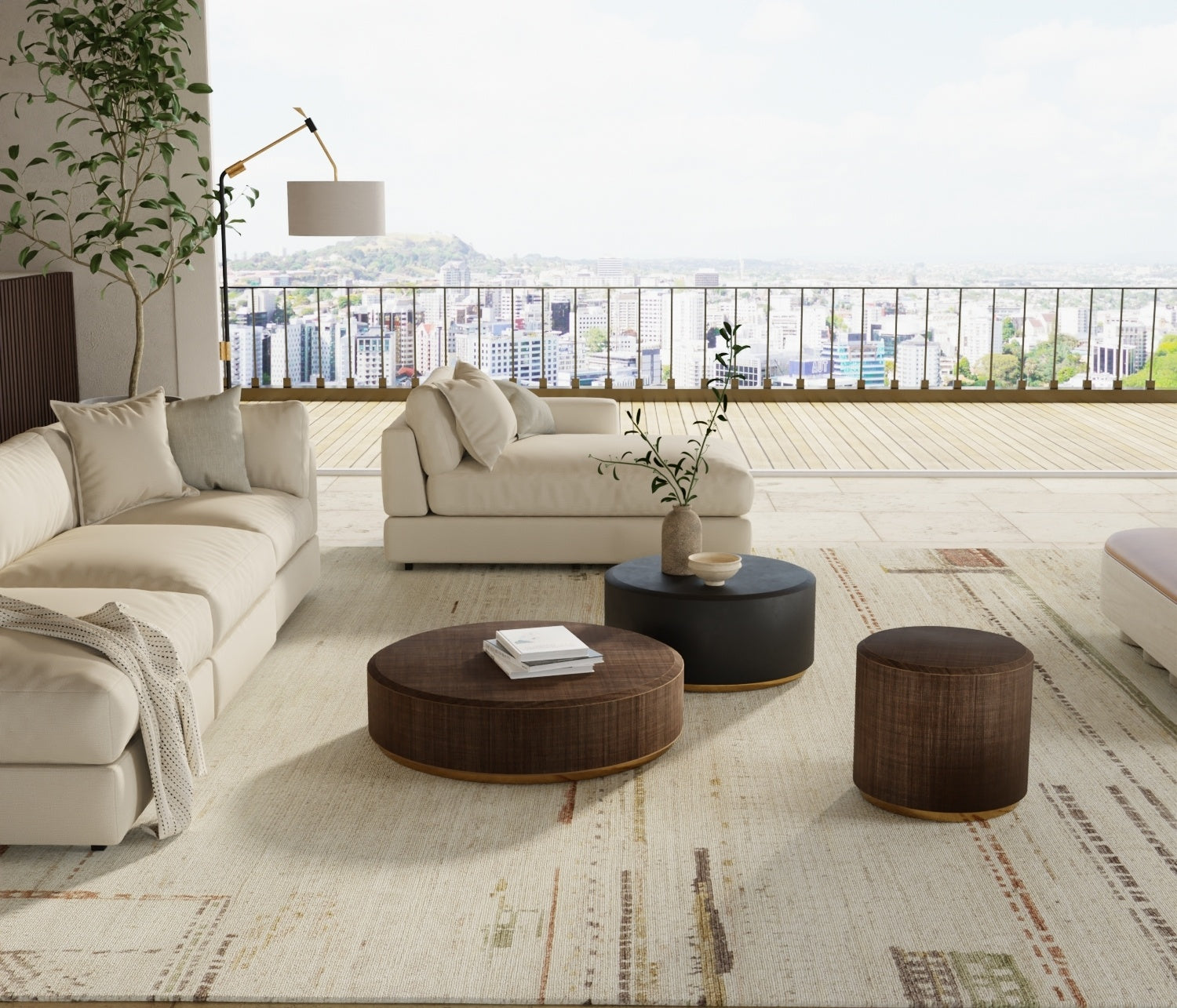 Kasbah Modern Abstract - Tan/Red/Green Area Rug