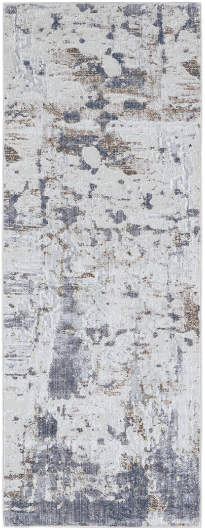 Laina Transitional Abstract - Ivory/Gray/Blue Area Rug