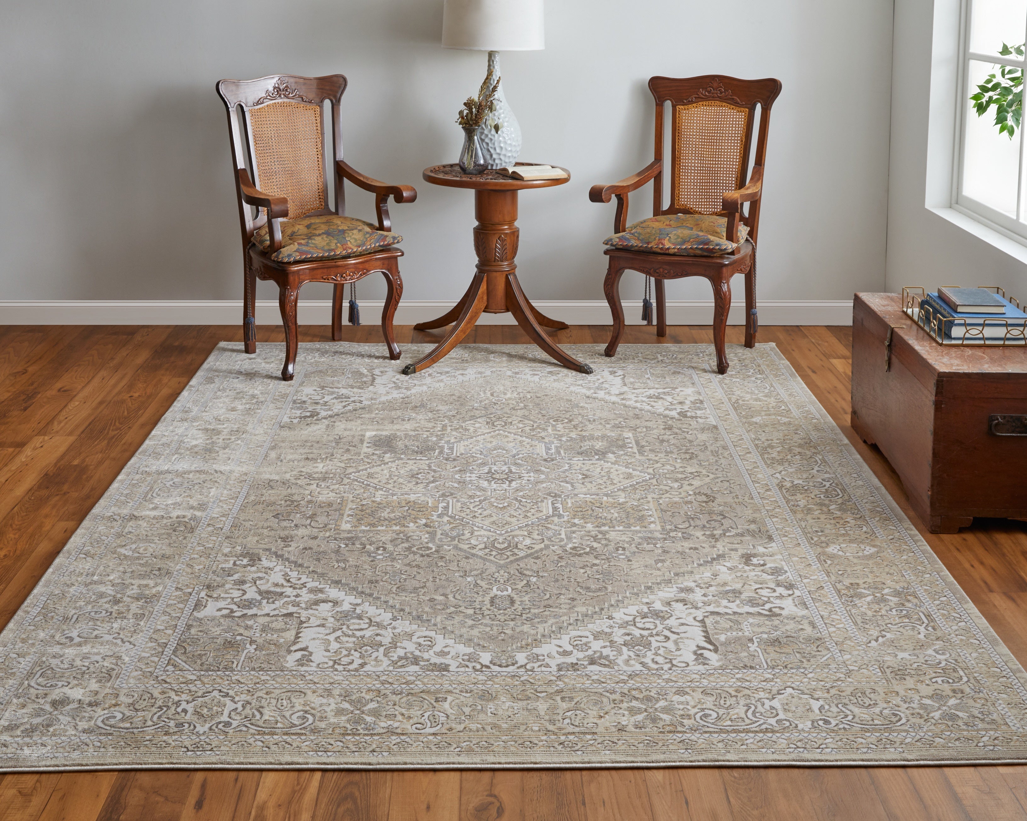 Celene Traditional Medallion - Brown/Ivory/Tan Area Rug