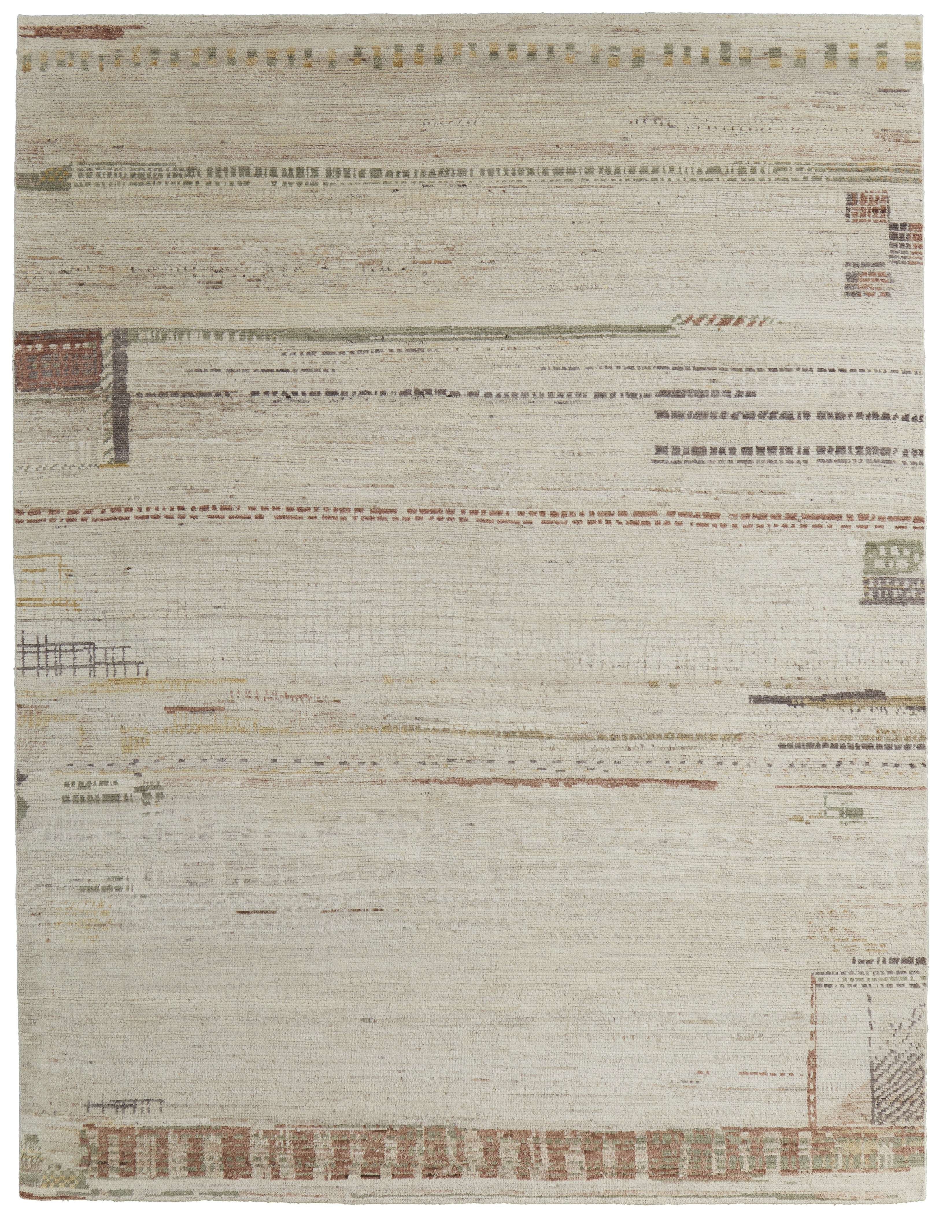 Kasbah Modern Abstract - Tan/Red/Green Area Rug