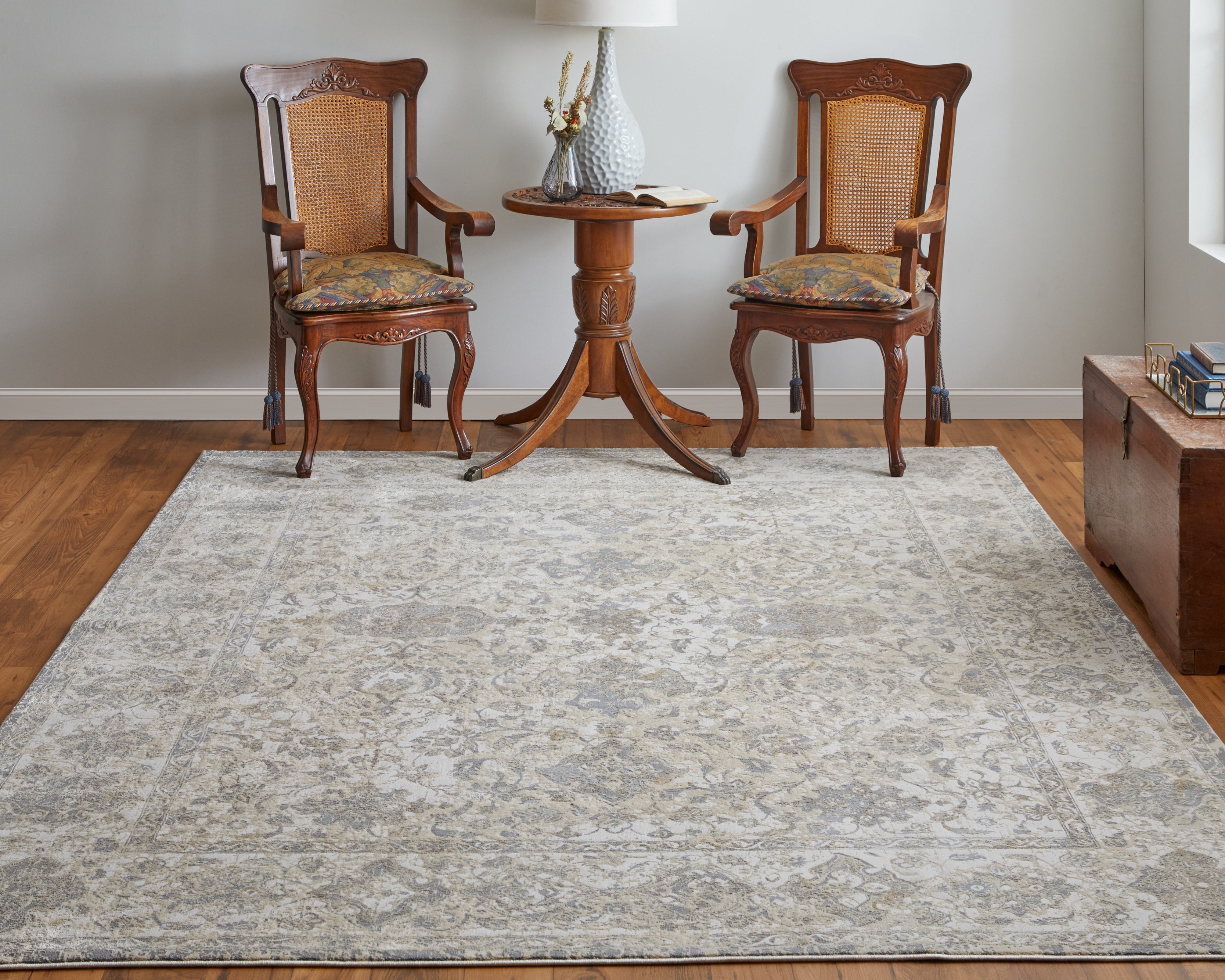 Celene Traditional Bordered - Ivory/Tan/Gray Area Rug