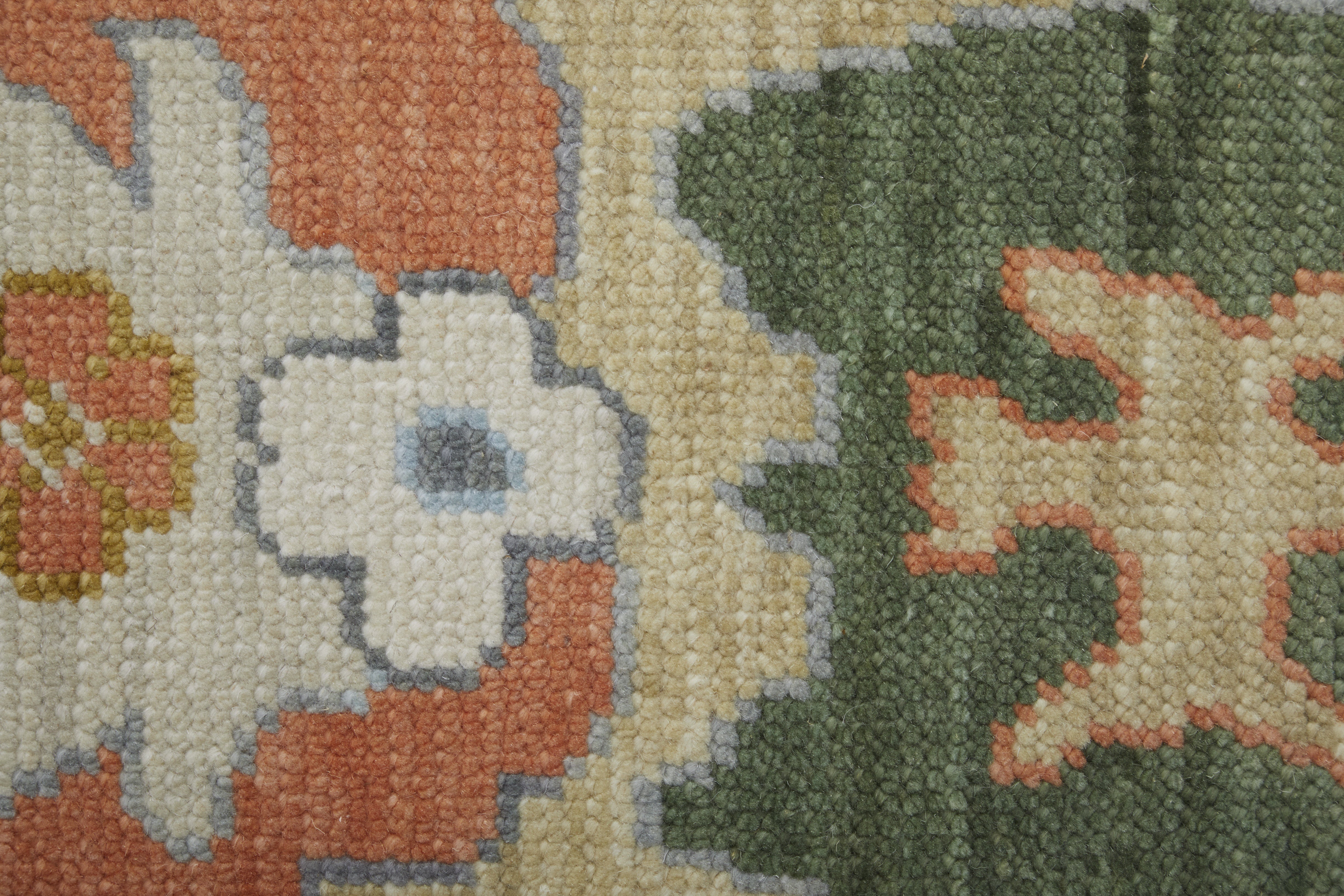 Karina Transitional Floral & Botanical - Ivory/Gold/Green Area Rug