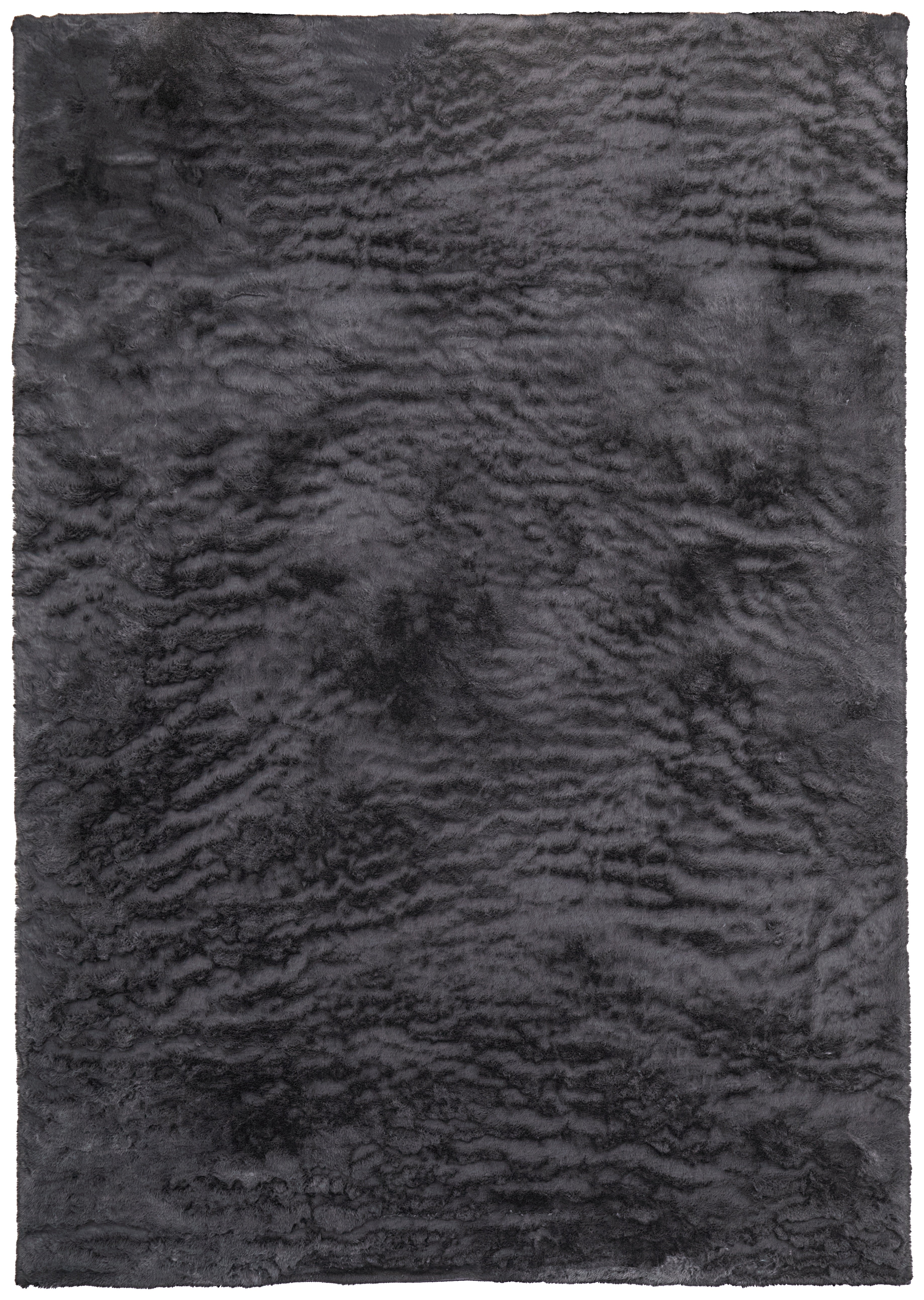 Luxe Velour Modern Solid - Taupe/Black Area Rug