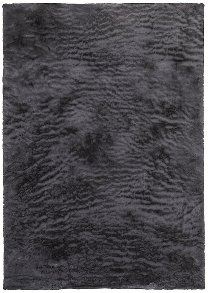 Luxe Velour Modern Solid - Taupe/Black Area Rug