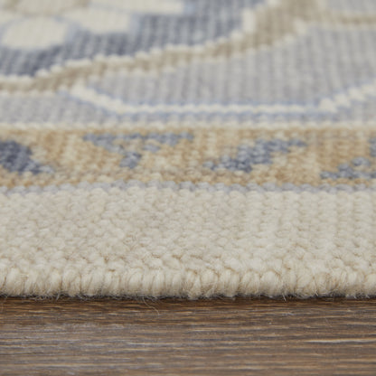 Karina Transitional Floral & Botanical - Ivory/Blue/Tan Area Rug