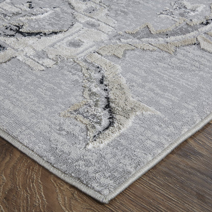 Macklaine Transitional Damask - Silver/Black