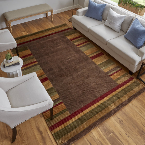 Keystone Modern Stripes - Brown/Green/Red