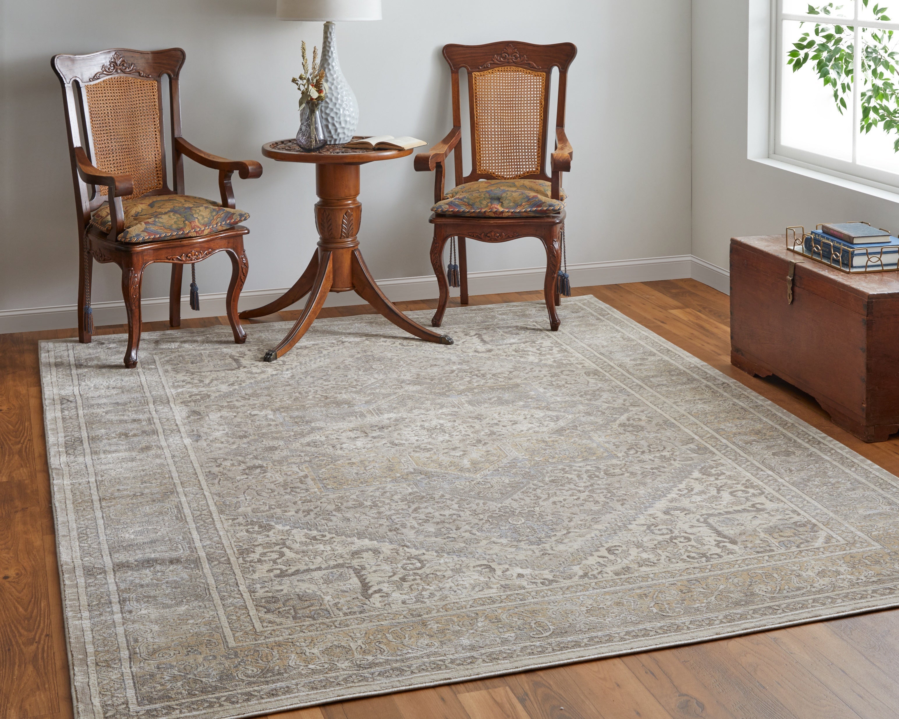 Celene Traditional Medallion - Tan/Brown/Ivory Area Rug