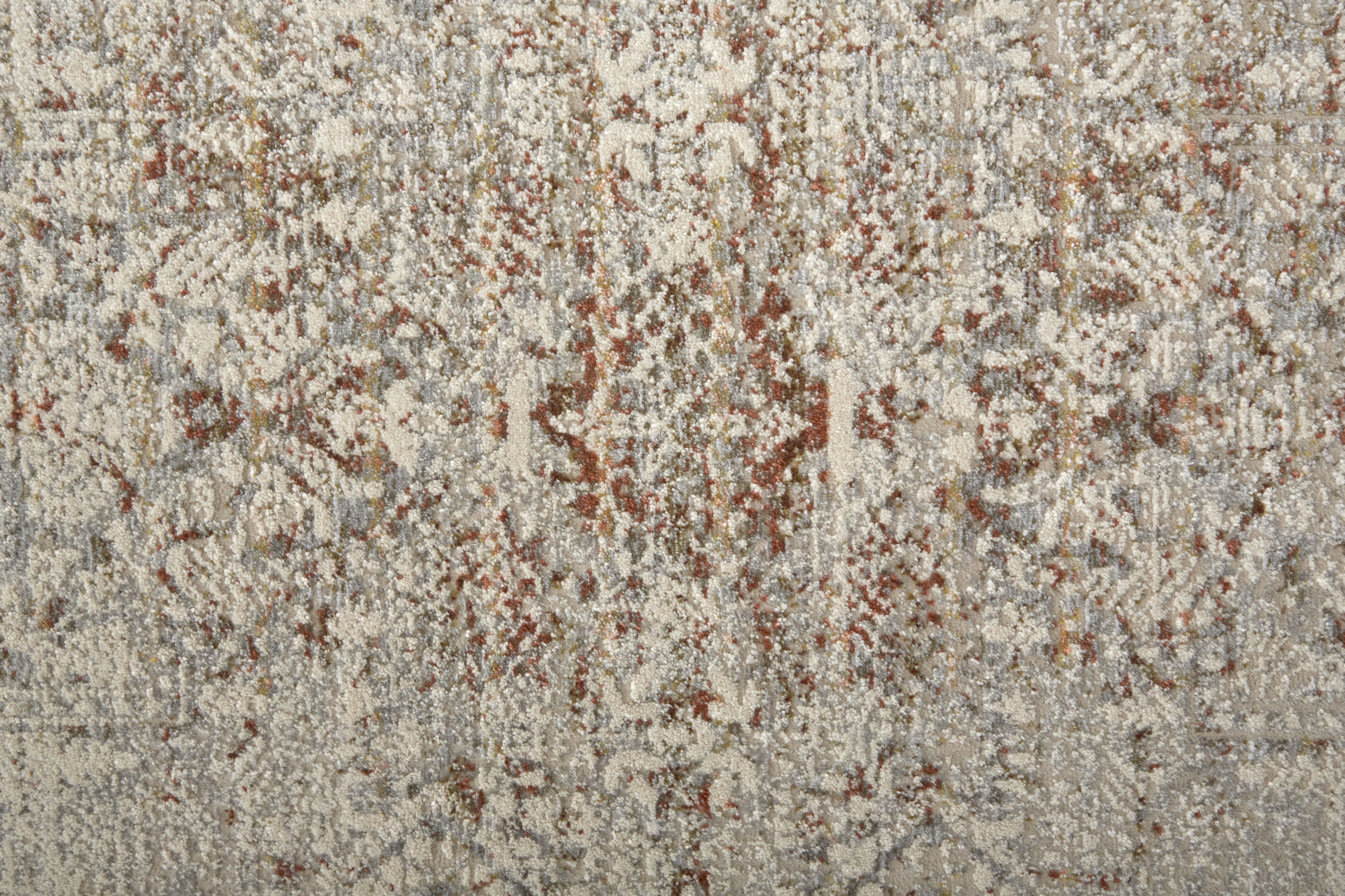 Kaia Transitional Distressed - Tan/Ivory/Orange Area Rug