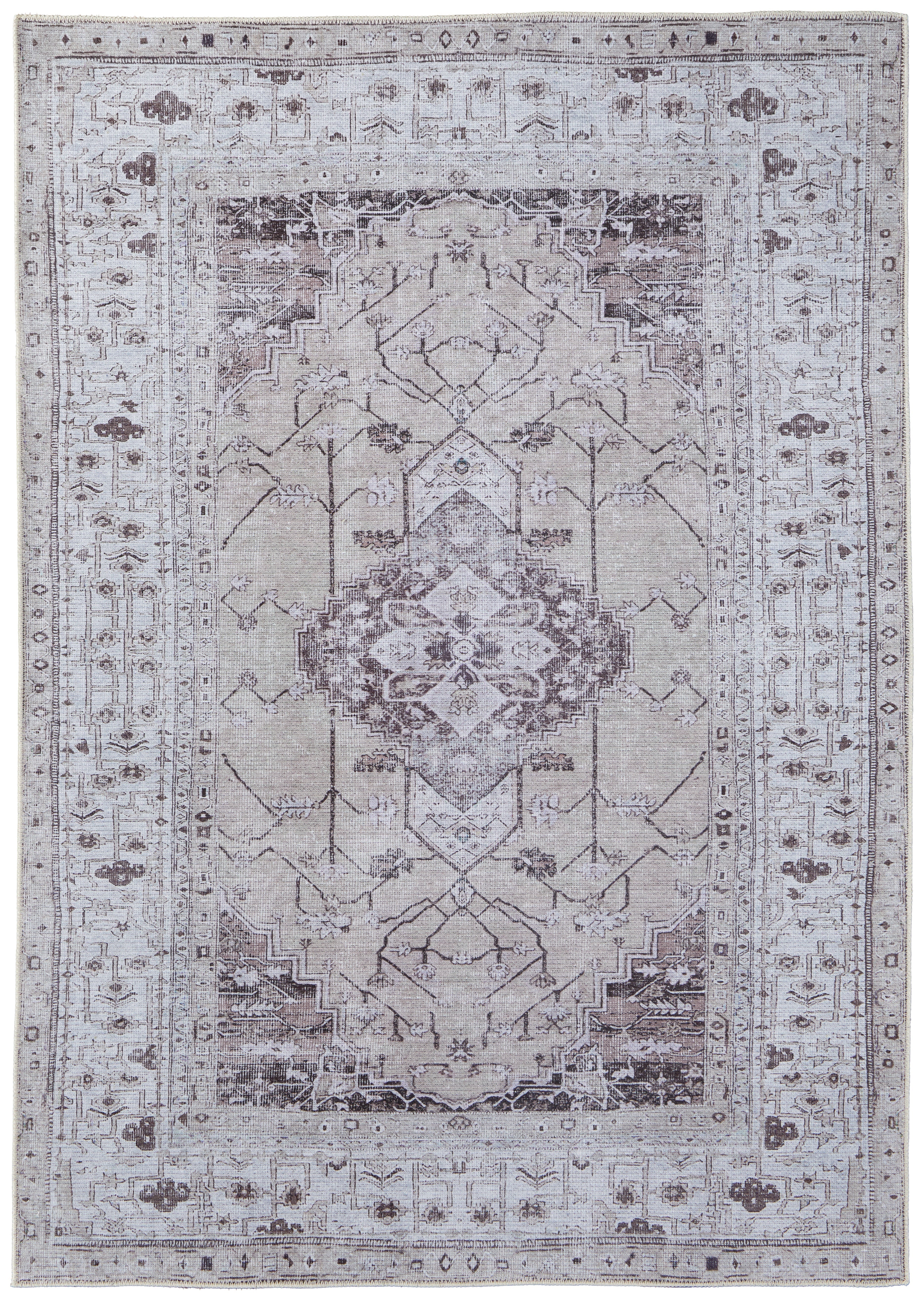 Percy Transitional Medallion - Tan/Ivory/Gray Area Rug