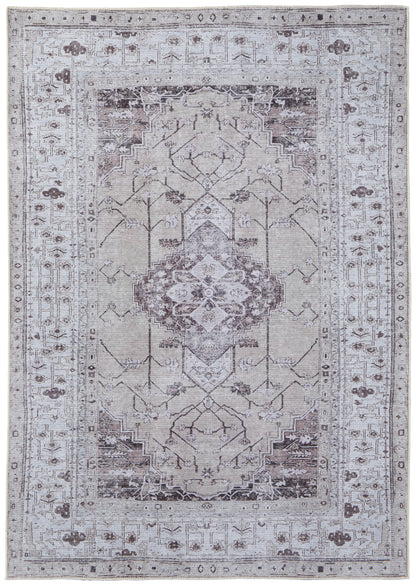 Percy Transitional Medallion - Tan/Ivory/Gray Area Rug