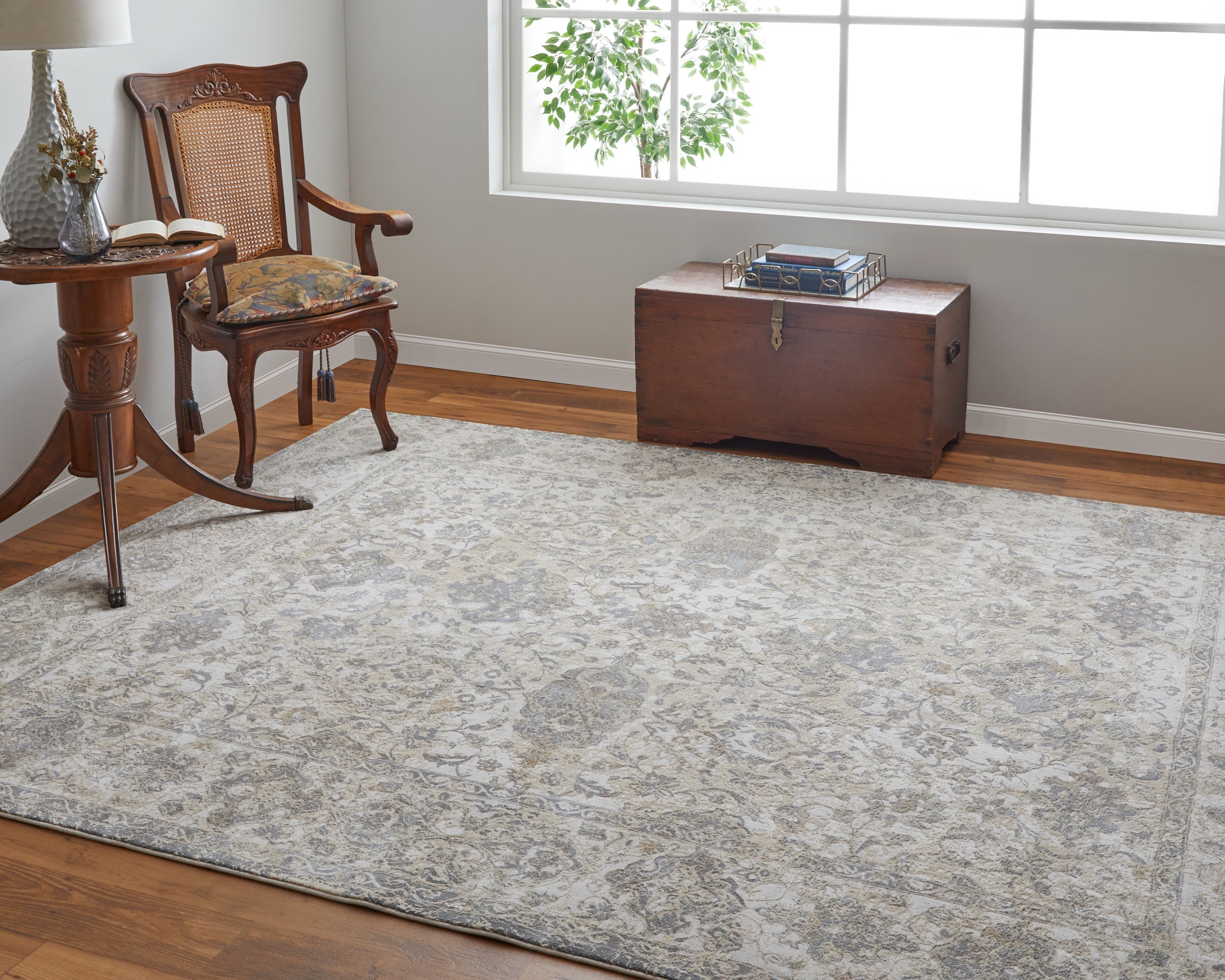 Celene Traditional Bordered - Ivory/Tan/Gray Area Rug