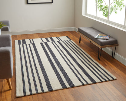 Maguire Transitional Abstract - Ivory/Black Area Rug