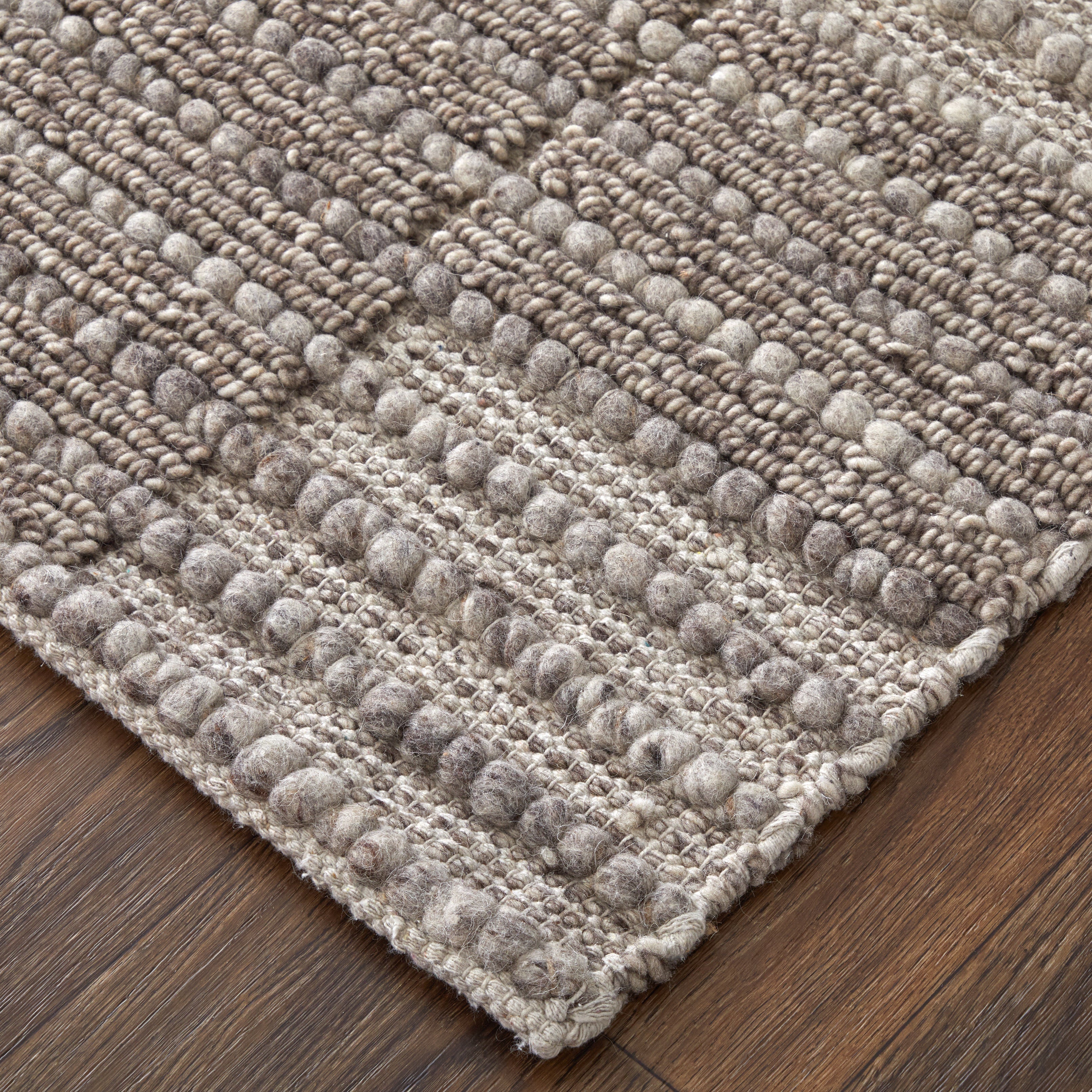 Herrick Modern Solid - Taupe/Ivory/Brown Area Rug
