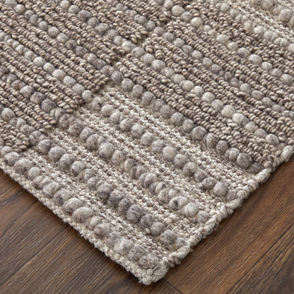 Herrick Modern Solid - Taupe/Ivory/Brown Area Rug