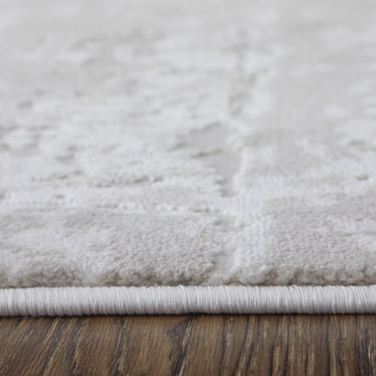 Prasad Modern Abstract - Ivory/Taupe/Silver Area Rug