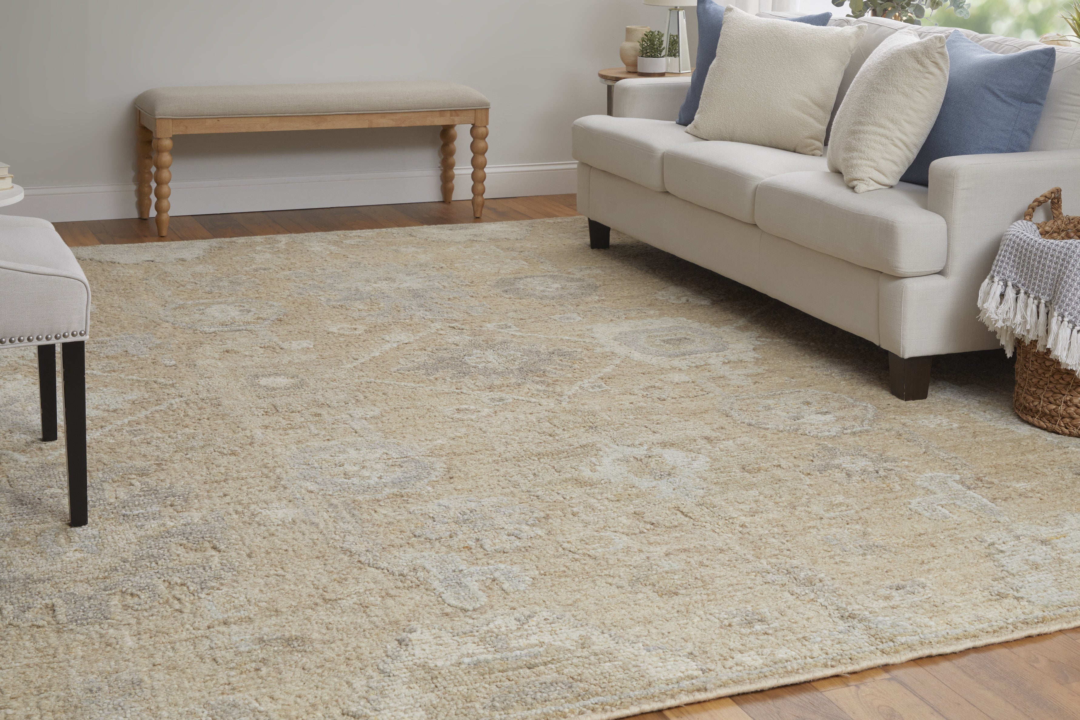 Grafton Transitional Floral & Botanical - Tan/Gray/Ivory Area Rug