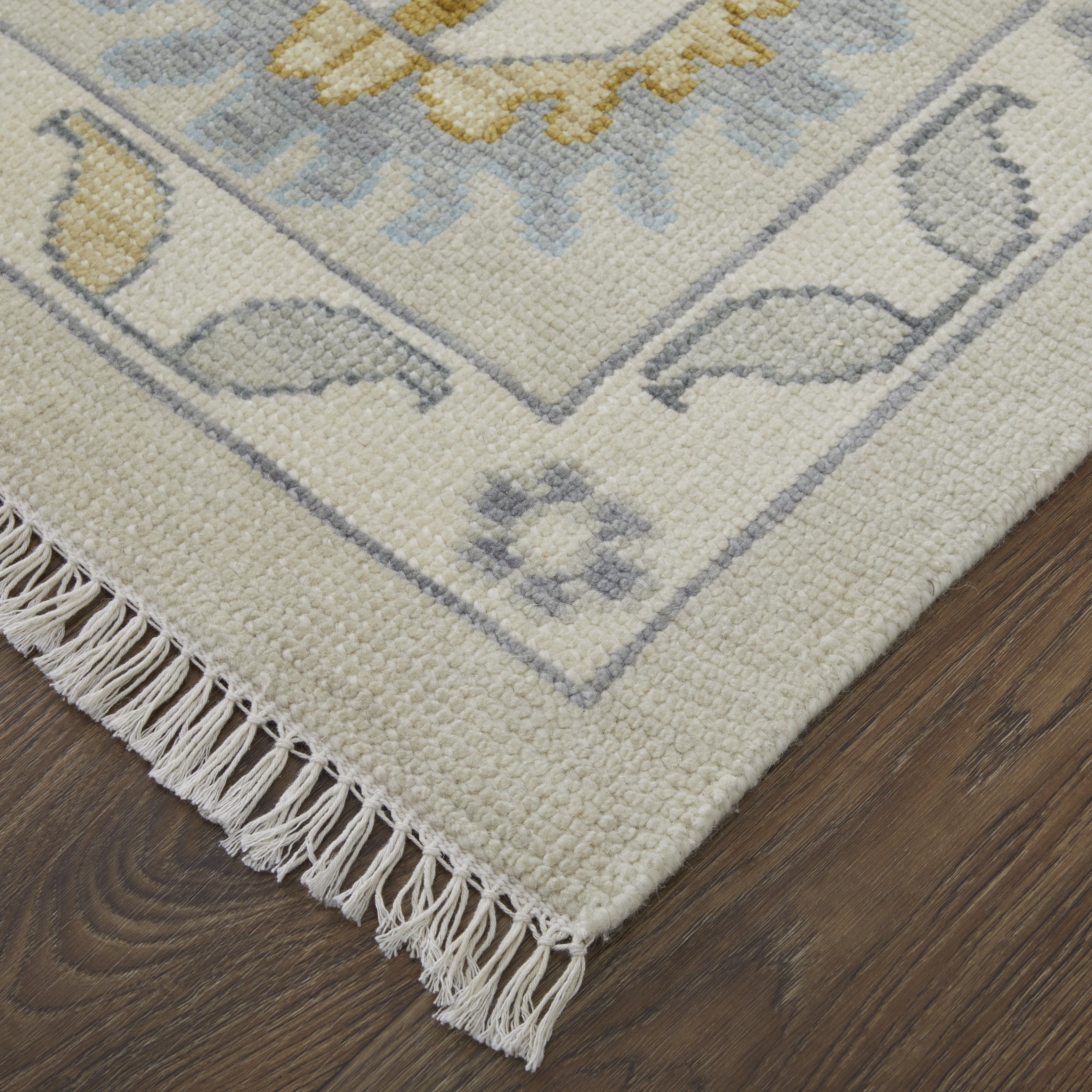 Karina Transitional Floral & Botanical - Ivory/Gold/Green Area Rug
