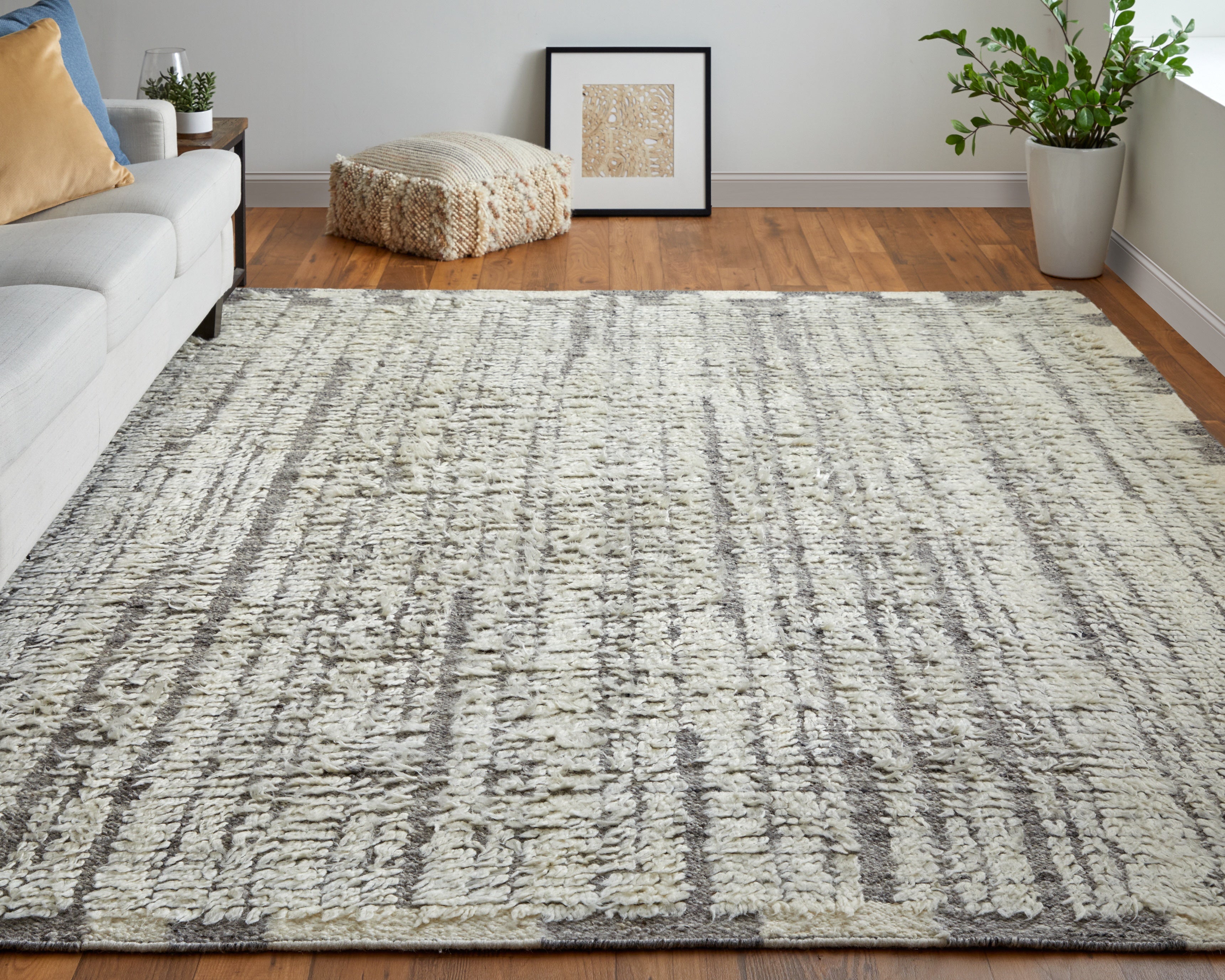 Ashby Transitional Stripes - Ivory/Gray Area Rug