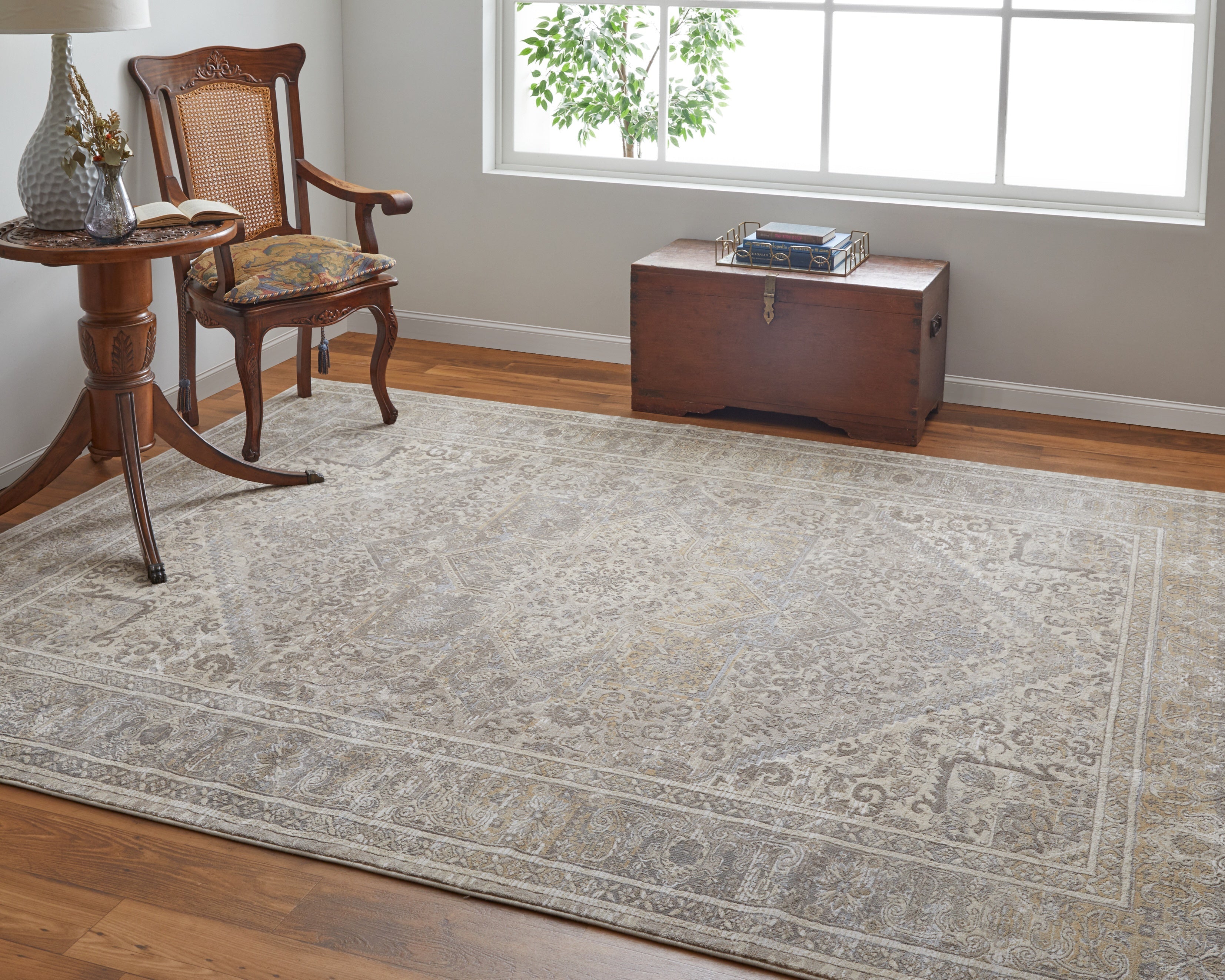 Celene Traditional Medallion - Tan/Brown/Ivory Area Rug