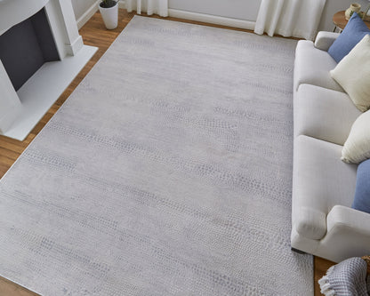 Prasad Modern Distressed - Ivory/Silver/Gray Area Rug