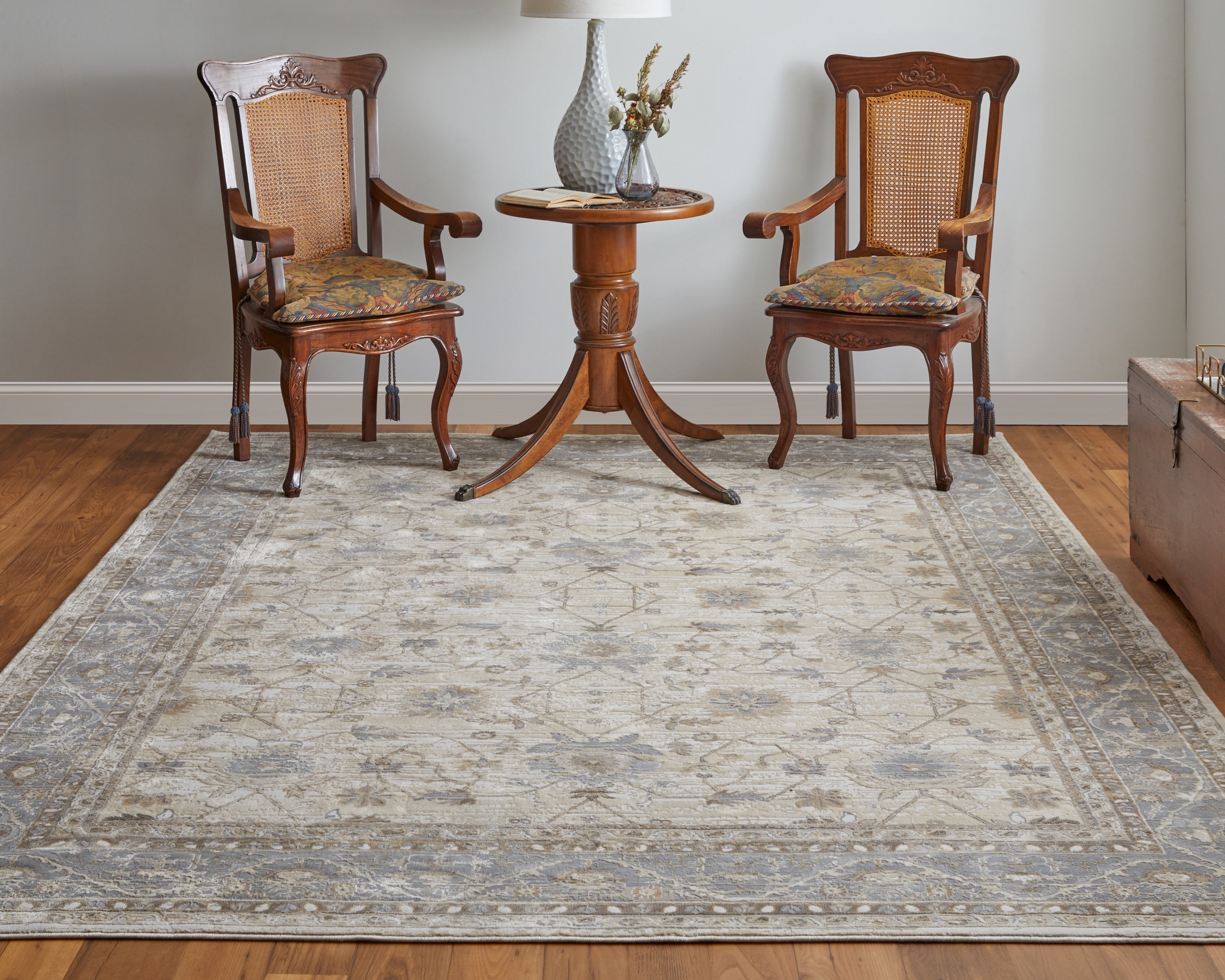 Celene Traditional Bordered - Tan/Ivory/Gray Area Rug