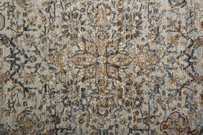 Kaia Transitional Medallion - Tan/Orange/Blue Area Rug