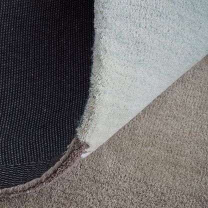Katya Modern Geometric - Taupe/Blue/Tan Area Rug