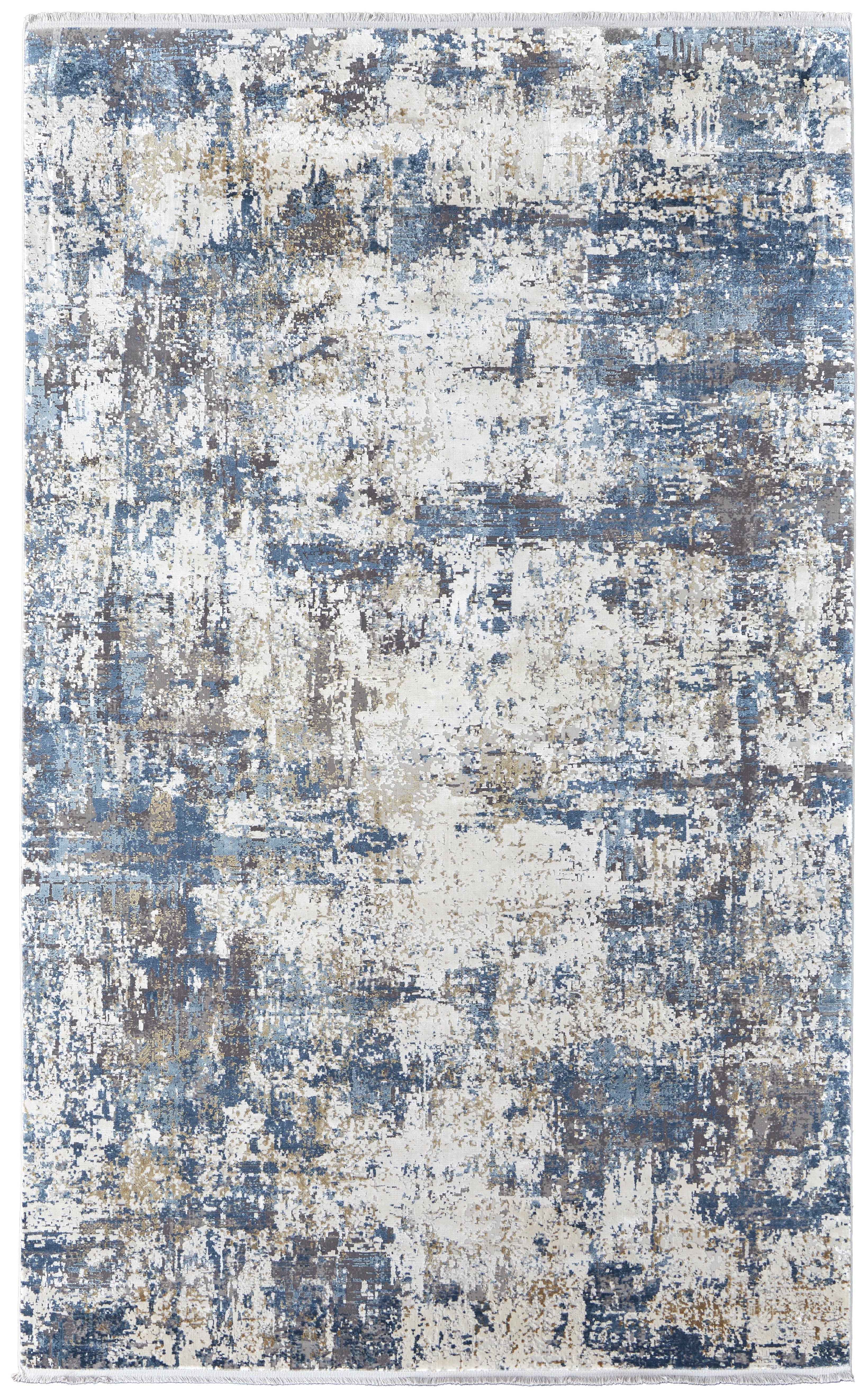Cadiz Modern Abstract - Ivory/Tan/Blue Area Rug