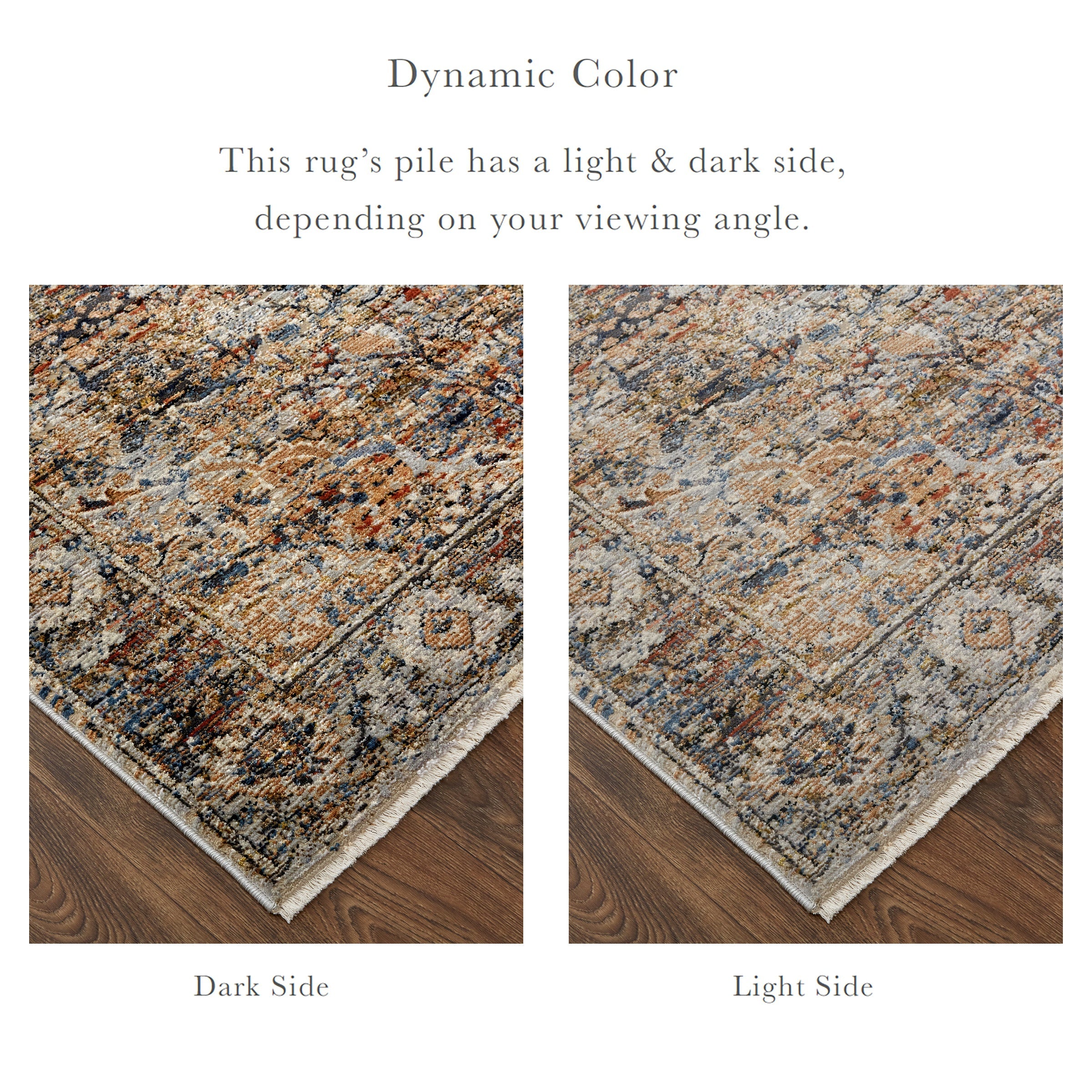 Kaia Transitional Medallion - Tan/Orange/Blue Area Rug