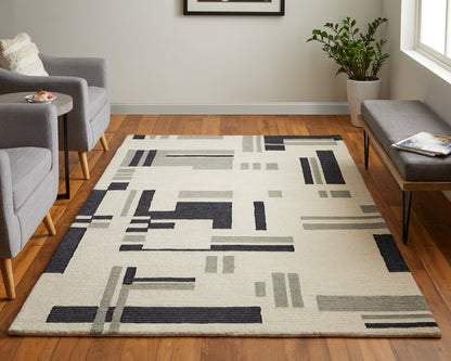 Maguire Transitional Abstract - Ivory/Taupe Area Rug