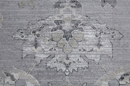 Macklaine Transitional Damask - Silver/Black