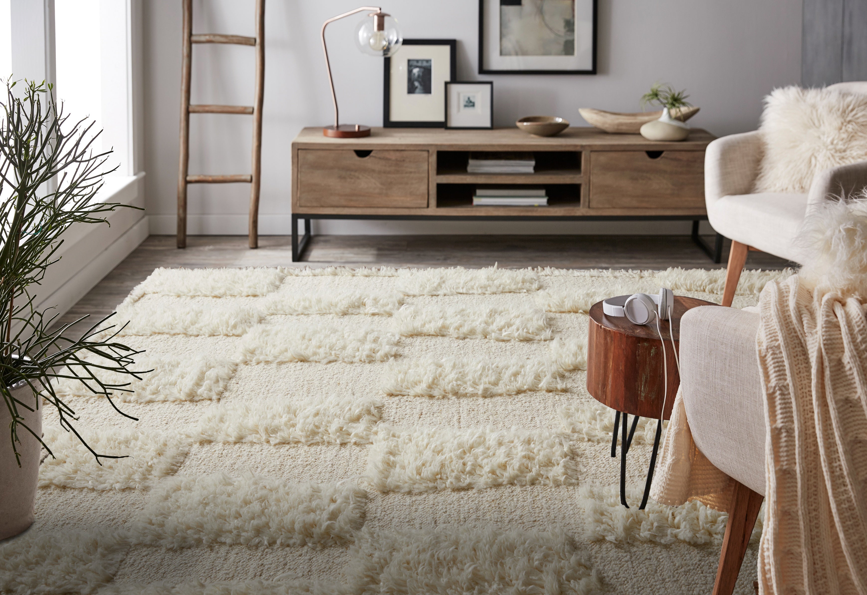 Ashby Transitional Geometric - Ivory Area Rug