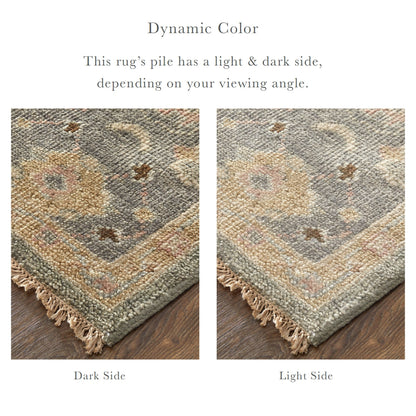 Carrington Traditional Oriental - Gray/Gold/Pink Area Rug