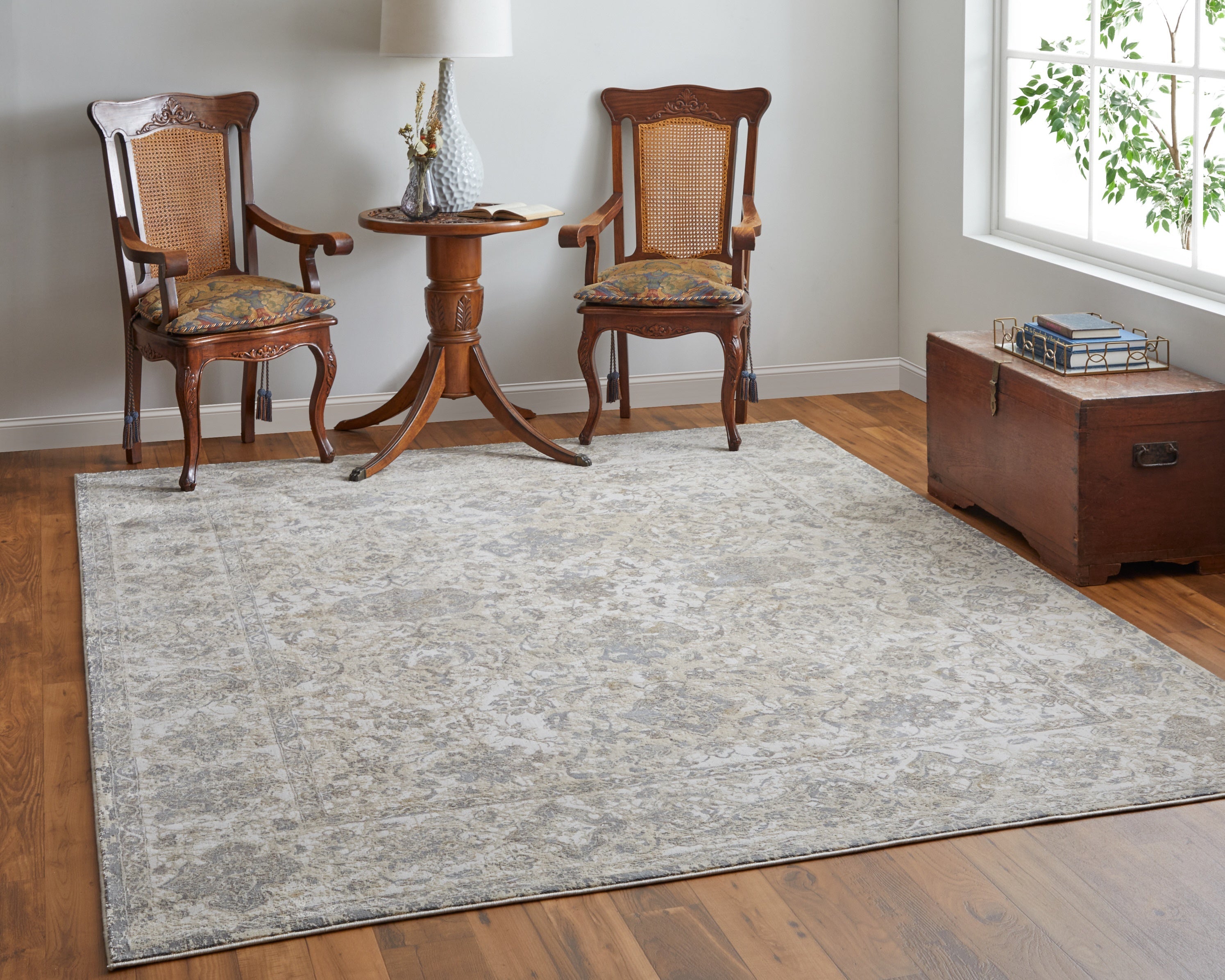 Celene Traditional Bordered - Ivory/Tan/Gray Area Rug