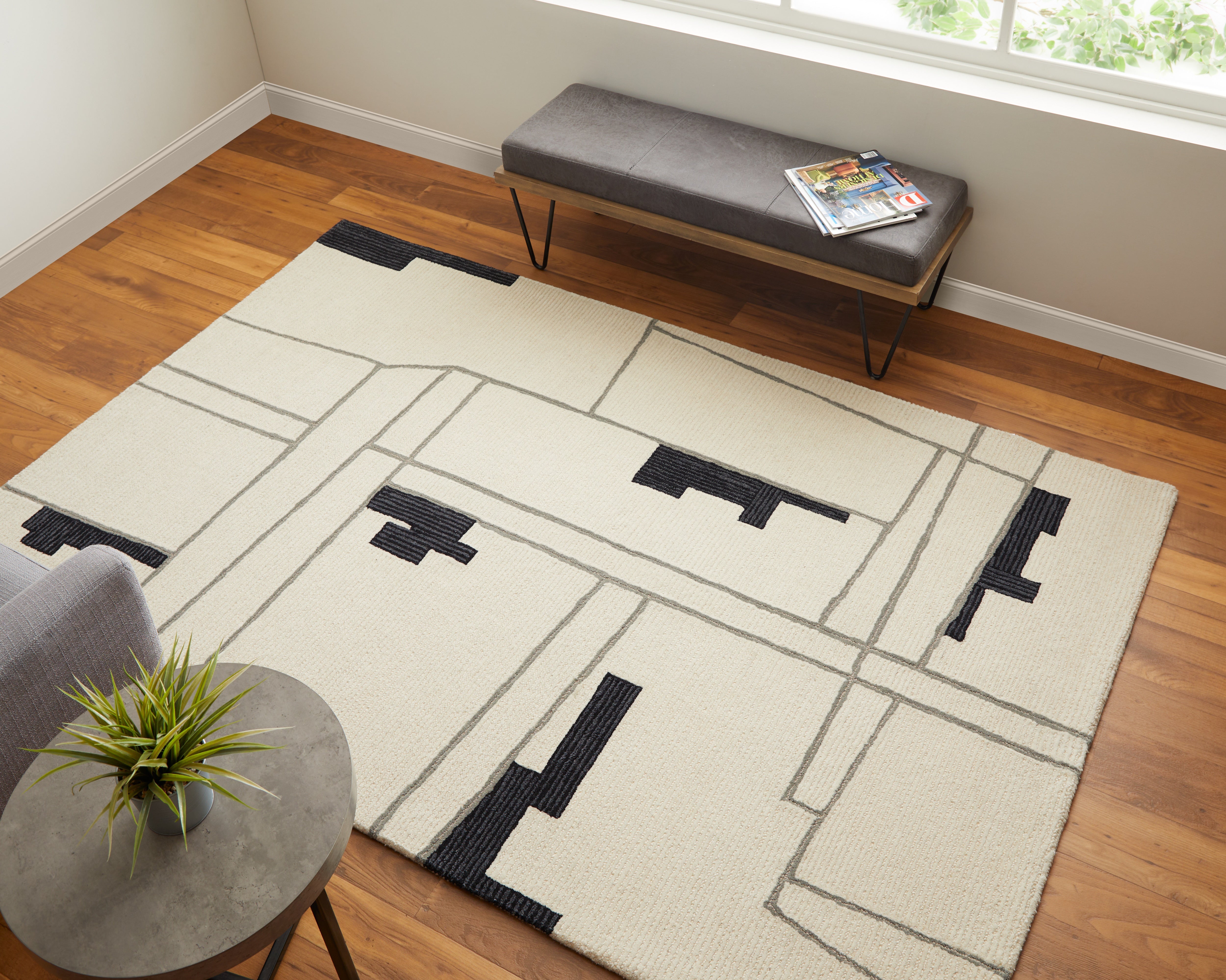 Maguire Transitional Abstract - Ivory/Gray/Taupe Area Rug