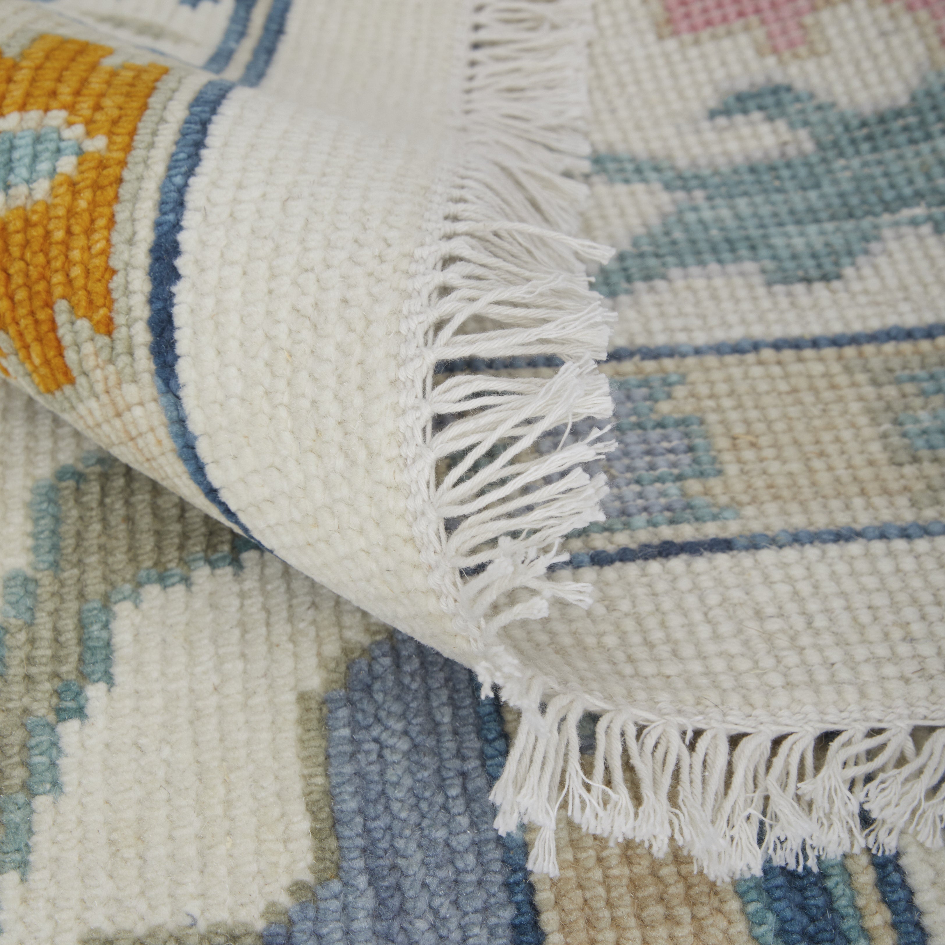 Karina Transitional Floral & Botanical - Ivory/Blue/Pink Area Rug
