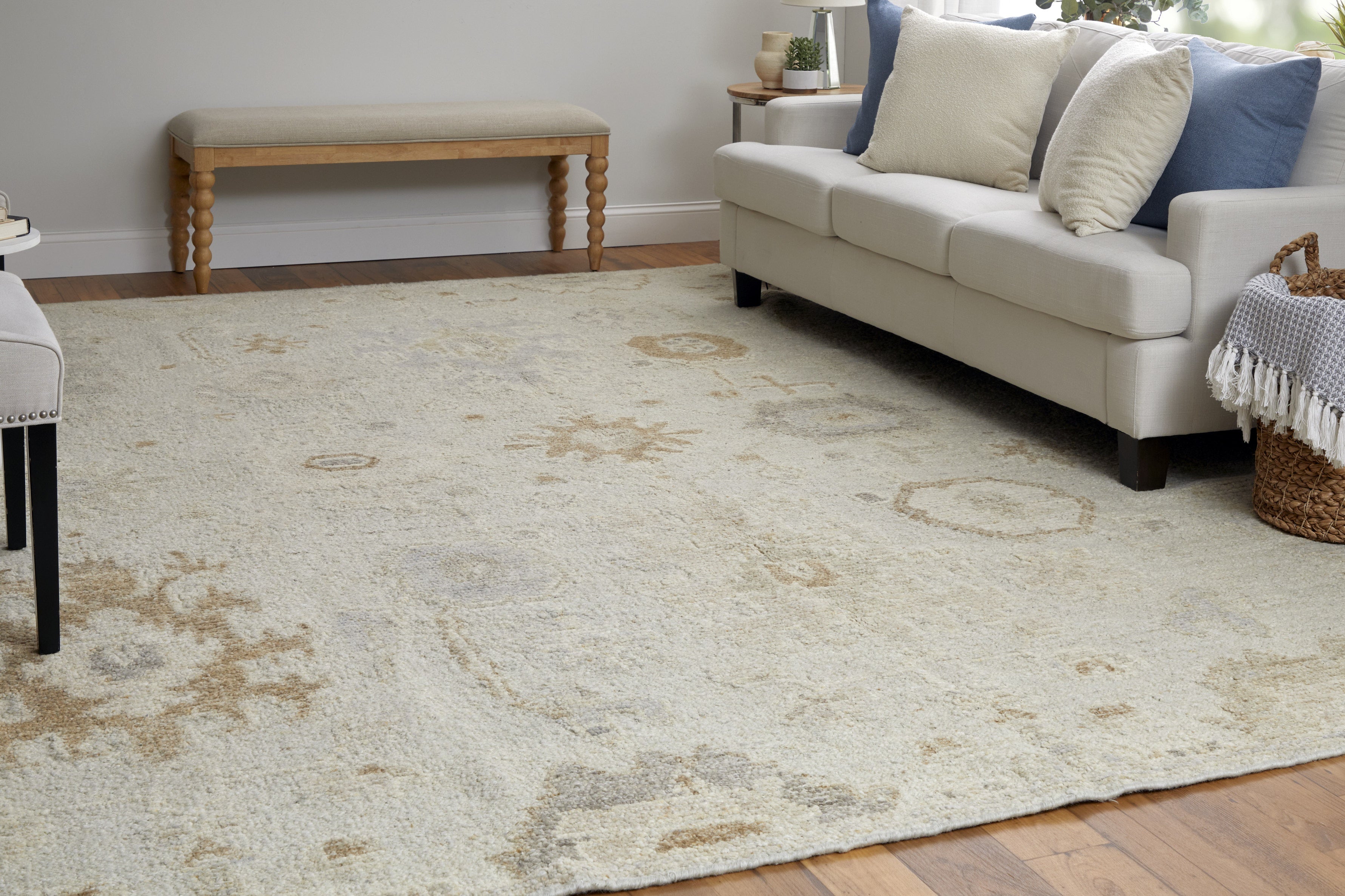Grafton Transitional Floral & Botanical - Tan/Ivory/Orange Area Rug