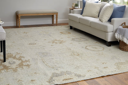 Grafton Transitional Floral & Botanical - Tan/Ivory/Orange Area Rug