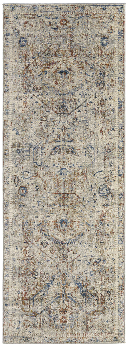 Kaia Transitional Medallion - Tan/Orange/Red Area Rug