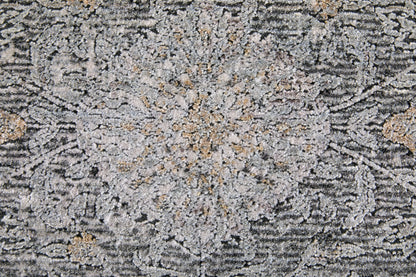 Sarrant Transitional Damask - Gray/Silver/Tan Area Rug